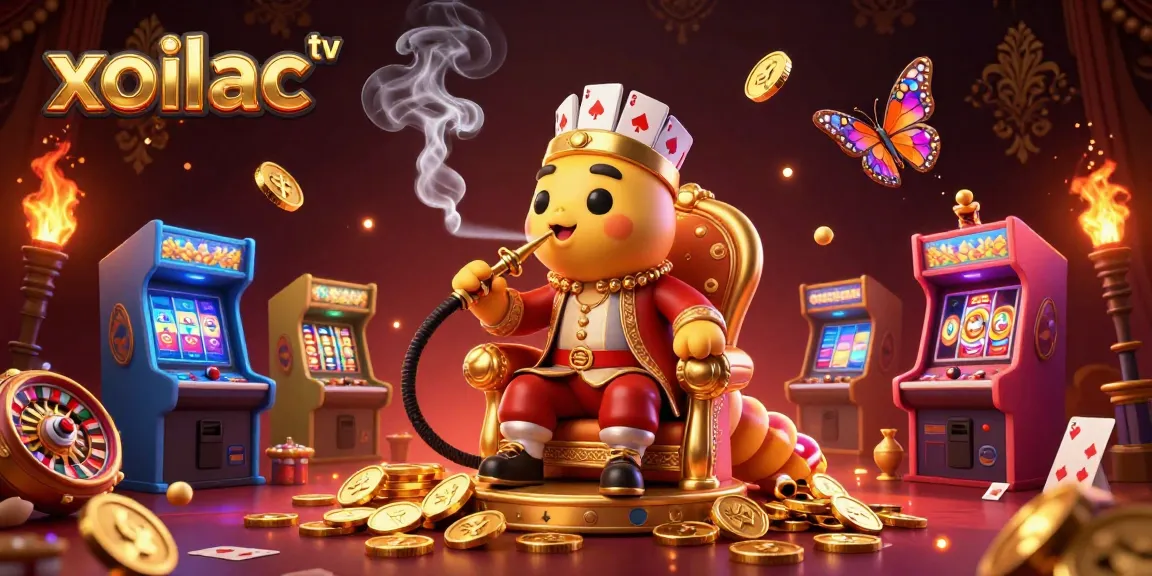 Experience an enchanting scene with xoilac tv as a hookah-master amidst vibrant casino elements.