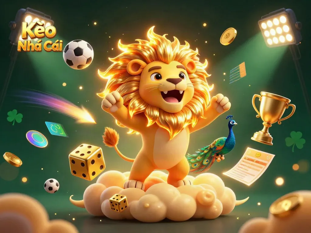 Experience the thrill of Kèo Nhà Cái with vibrant sports elements and dynamic betting action.