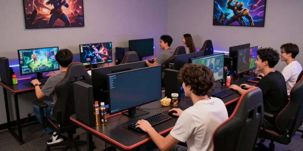 Engaging atmosphere at http://gem88-mobile.com with diverse players enjoying online gaming.