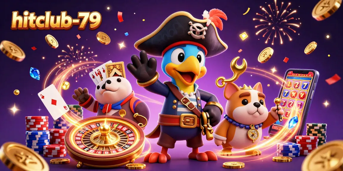 Spin to win at hitclub-79 with a vibrant 3D pirate scene filled with dazzling casino elements.