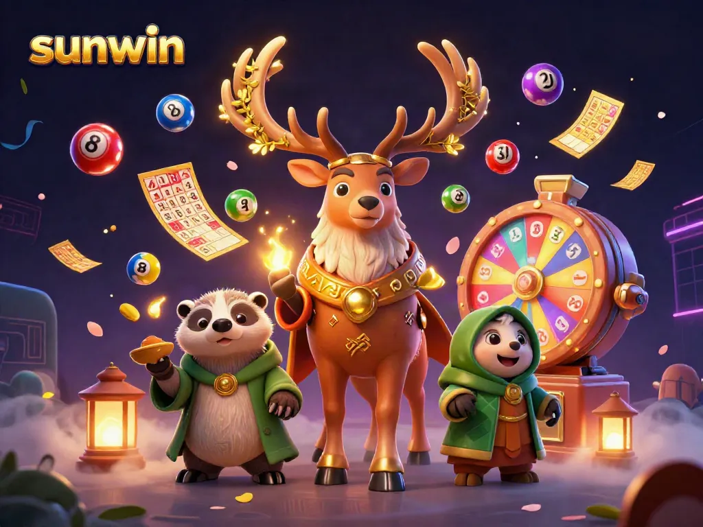 Engage in thrilling gameplay with Sunwin, featuring vibrant lottery elements and captivating characters.
