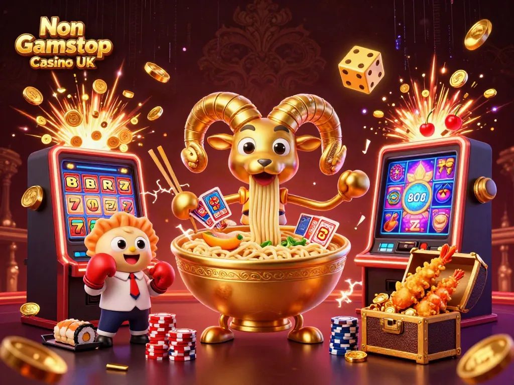 Experience the excitement of Non Gamstop Casino UK with vibrant 3D characters and casino elements.