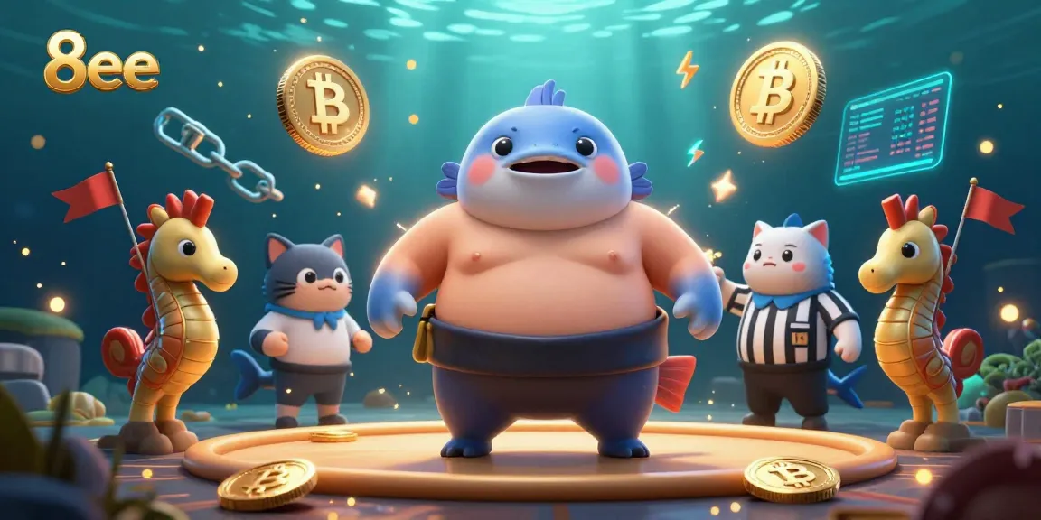 Engage with the exciting world of 8eee through a dynamic underwater casino scene filled with vibrant elements.