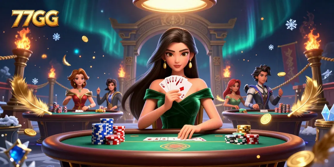 77GG players enjoy a luxury poker environment with competitive chip stacks and a winning atmosphere.