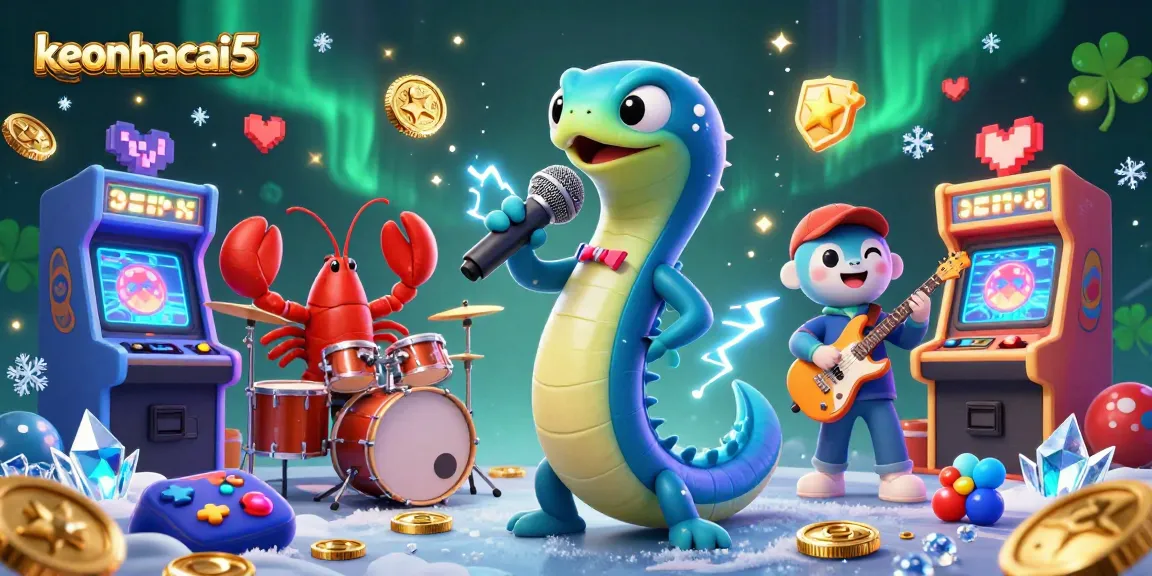 Experience thrilling gaming with keonhacai5 as an electric eel DJ entertains in an underwater casino.