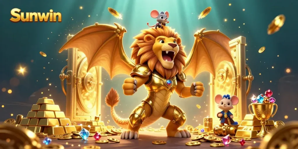Engage with exciting gameplay at Sunwin featuring a golden chimera and treasure galore