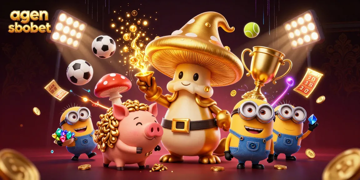 Engage with agen sbobet through dynamic sports betting visuals featuring exciting elements and vibrant colors.