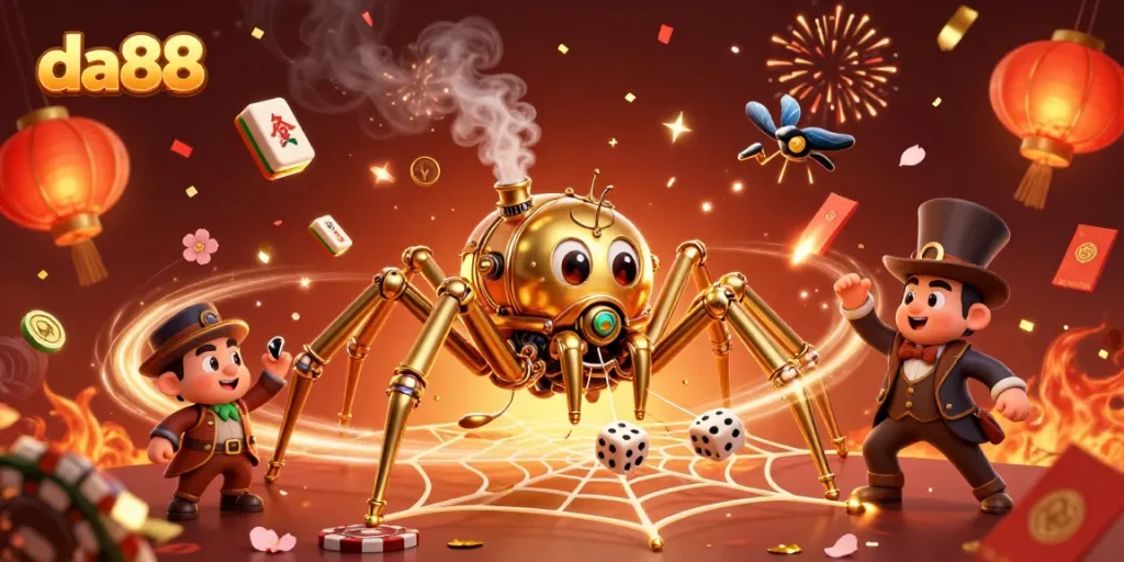 Experience thrilling gameplay at da88 with our vibrant steampunk-themed illustration capturing casino excitement.